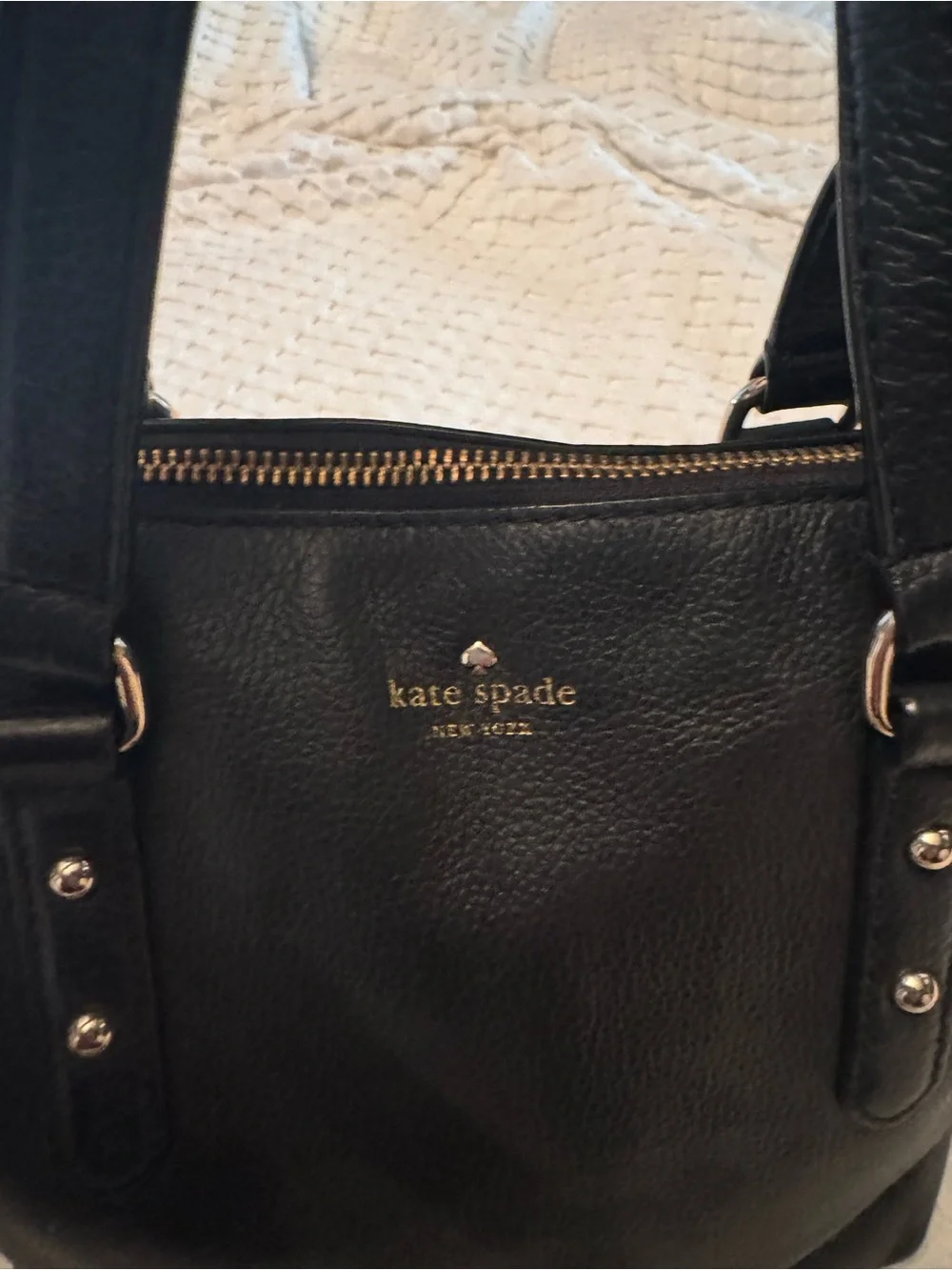 kate spade Black Pebbled Leather Shoulder Bag with Detachable Strap - Picture 2 of 8